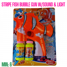 TO-BUBFISHSTRIPE - Stripe Fish Bubble Gun with sound & light